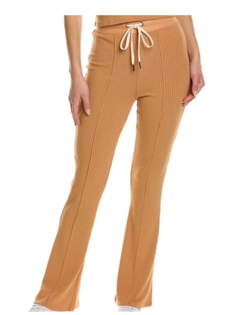 NWT n:philanthropy Raya Ribbed Flare Pants Ginger Brown Rust Size Medium M Cozy
